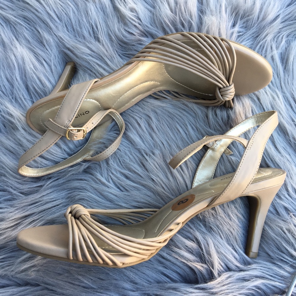 Bandolino Tan Strappy Heels - Picture 2 of 6